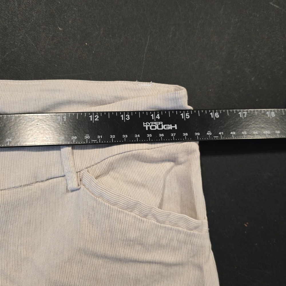 Maison d'Amelie Paris Womens Beige Pinstripe Slim Leg Dress Pants Size 8 - Picture 8 of 10